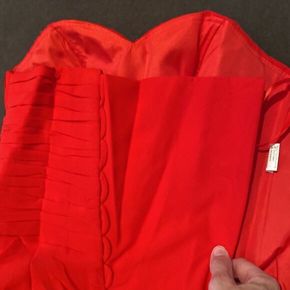Women’s Full Length Red Chiffon Prom Party Dress Sweetheart Neckline Size 6 NWT - Picture 10 of 11